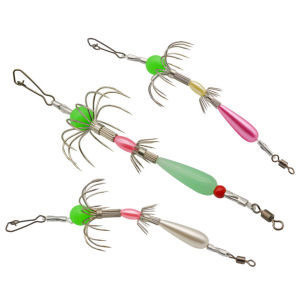 Portable Fishing Octopus Hook Carbon Steel Double Row Cuttlefish Soft Hook Spineless Squid Hook Fishing Equipment