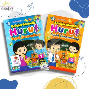 Buku Belajar Menulis Huruf Tegak Bersambung untuk TK dan SD Full Color
