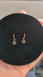 MILLENNE Match The Stars Twinkle Star Hoop Rose Gold Hoop Earrings with 925 Sterling Silver (MLP-01)