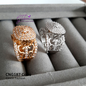 Cincin Pesta Wanita Mewah Elegan Anti Karat Cocok dipakai pesta kondangan kado hadiah jalan-jalan cng187