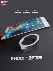 เคสใสคริสตัลอะครีลิกทรงกลมสำหรับวางเครื่องมือเสริมสำหรับโทรศัพท์มือถือและแท็บเล็ต ชั้นวางของแบบฐานมุม