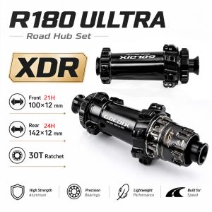 GOLDIX | GOLDIX R180ULTRA 218g Ultralight Road Bike Hub 21/24H 2:1 Lacing 30T Ratchet TPI Bearings Center Lock HG XDR 10-12 Speed
