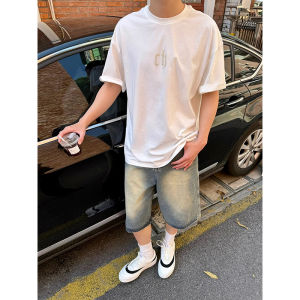 Quần Short Denim Nam Mùa Hè Phong Cách Đường Phố Mỹ Quần Jeans Nam Cạp Vừa Quần Jeans Nam Trẻ Trung Thời Trang Thường Ngày