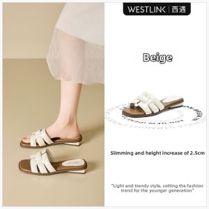 Womens French Style Braided Sandals Coarse Heel