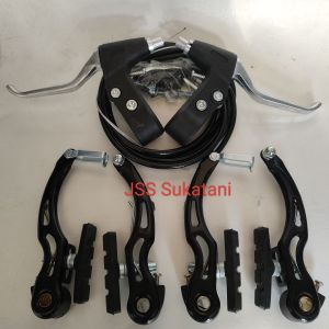 REM V-BRAKE SET SEPEDA BMX / MTB / LIPAT - REM SEPEDA Rem Sepeda Satu Set Turanza Jenis V-brakez