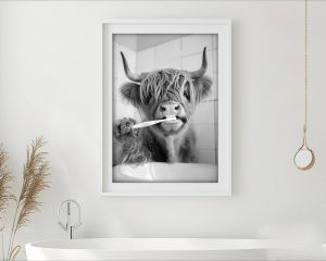 Brushing Teeth Animal Art Poster Lion Monkey Horse Rabbit Dog Cat Eagle Funny Bathroom Wall Stickers Bathroom Animals Home Decor