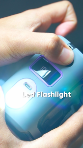 Dreepor Portable Waist Fan with 4-Speed Wind Adjustment 10000mAh Large Capacity Battery with Emergency Power Bank & LED Light Strong Storm Wind for Outdoor Sports Camping & Work