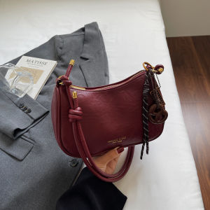 Casual Large Capacity Womens Crossbody Bag Simple Commuter Underarm Bag 2025 New Style Detachable Shoulder Strap Handbag