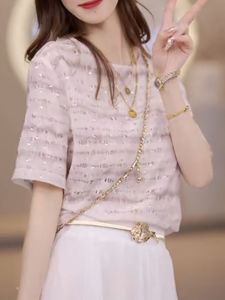 Shalldoer | Vintage Sequined Hollow T-Shirt