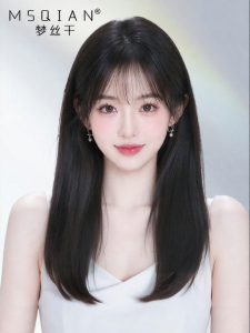 MENGSIQIAN | Natural-looking Daily Use Black Straight Long Wig for Hair Loss
