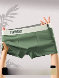 Miiow | Pure Cotton Underwear Mens Boxer Shorts Breathable Soft Youth Boys Briefs Mid Waist Cotton Fabric Antibacterial Solid Color