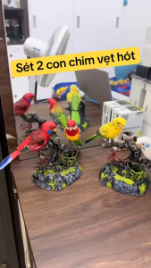 Sét 2 Chim Vẹt Điện Tử Tự Hót Khi Có Âm Thanh Trang Trí Sân Vườn Đồ Chơi Giải Trí Vui Nhộn Nhiều Sắc Màu