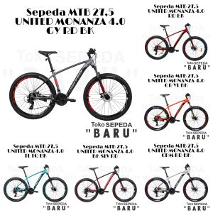 TB - Sepeda MTB UNITED MONANZA 4.0 Uk 27.5 Inch WARNA BARU