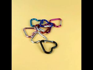 9PCS Heart Shape Keychain Clips Mini Small Carabiner Aluminum Locking Carabiner