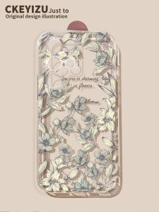 Soft Silicone Transparent Anti-Fall Full Cover Lens Phone Case for S23 S22 Ultra S21FE Galaxy S20+ Spring Summer Vintage Flowers 10E