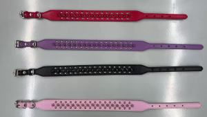 Adjustable Leather Pet Dog Collar Neck Strap Supplies PU Leather Punk Rivet Spiked Dog Collar Pet Collars For Small Dog Cat