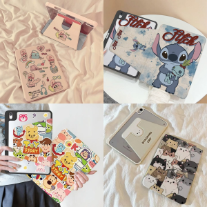 เคสไอแพด Air6 Air7 Gen11 ที่ใส่ปากกา Stitch Bunny เคสiPadหมุน 360° Gen10 Air5/4 Gen9 10.2 Air6/7 13 Pro13 2024