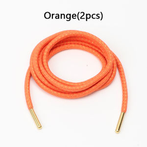 1 Pair Round Shoelaces for Sneakers Clothing Belt Decorate Shiny Shoe Laces Precision Weaving Wear-resistant Metal Lace Head