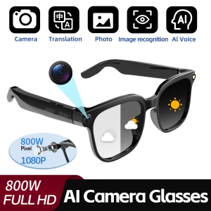 GUHUAVMI | Kính Thông Minh AI Dành Cho Nam Camera 4K HD 800W Bộ Nhớ 32GB Hỗ Trợ Dịch Hơn 120 Ngôn Ngữ Tích Hợp ChatGPT Kết Nối Bluetooth