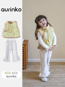 Girls Cotton Fleece Lined Traditional Chinese Style Vest Winter Warm Clothes Baby Girls New Year Outfit Trendy Autumn Winter Kids Clothing