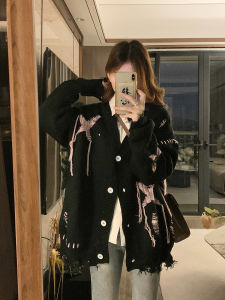 ขนาดใหญ่ หวาน พู่เท่ ขอบรุ่ย เปิด คาร์ดิเกน เสื้อผ้าถัก ผู้หญิง ฤดูใบไม้ร่วง ใหม่ ดีไซน์ Sensual Small Audience Knitted เสื้อท่อนบน