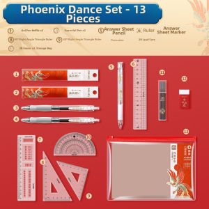 deli | Exam Essential Kit No Metal Filling Pencil for High School Entrance Exam Transparent Pencil Case