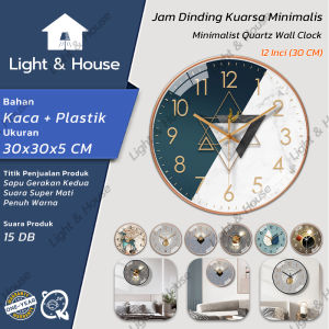 Light&House Jam Dinding Minimalis Mesin BAGUS ANGKA TIMBUL With Quartz Movement Diameter 12inch/30CM COD Pengiriman Cepat