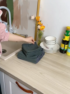 Tawii. Super Absorbant Coffee Bar Towels Waffle Rag Small Square Towel For Kitchen Quick-Drying Hand Towel