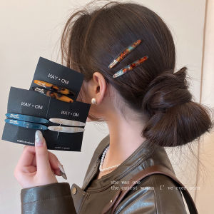 Kẹp Tóc Acetate Gold Label Hàn Quốc Dành Cho Nữ 2025 Mẫu Mới Cao Cấp Phụ Kiện Tóc Bên Hông Kẹp Tóc Một Từ Kẹp Tóc Mỏ Vịt