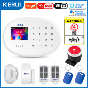 Kerui | KERUI Alarm System For Home WiFi GSM Alarm Burglar Security 433MHz Wireless Tuya Smart House App Control Motion Detector Sensor