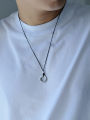 Routai Master 999 Pure Silver Pendants Vintage Chinese Style Snake Year Gifts for Men And Women Lucky Cloud Safety Buckle Necklaces. 