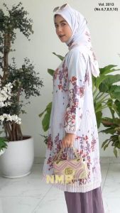 NMR Setelan Celana Kulot Tunik Katun Paris Plisket Vol 2013-9 (Inc Hijab)