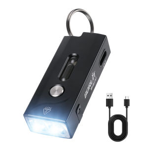 BORUiT A1 LED Đèn Pin Móc Khóa Mini 580Lm USB Có Thể Sạc Lại Nắp Từ Tính Đèn Lồng Cắm Trại Chống Nước Có Kẹp