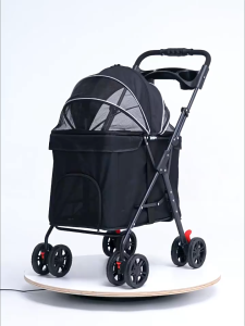 รถเข็นสัตว์เลี้ยง พับได้ รับน้ำหนัก15kg ล้อหมุน360° โปร่ง ระบายอากาศ กันแดดกันน้ำ รถเข็นสุนัข รถเข็นแมว พับเก็บสะดวก เหมาะพาเที่ยว