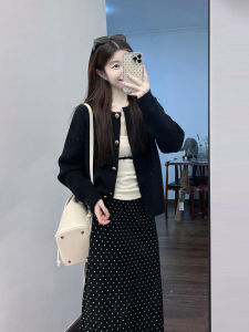 XUECAIQI | Slimming Stylish Dots Fall Outfit Knit Set