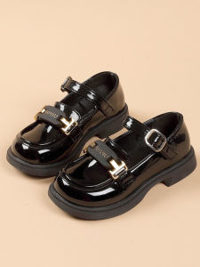 Girls Black Leather Shoes Childrens British Style Kids White Leather Shoes Soft Bottom Flats Little Girl Princess Shoes