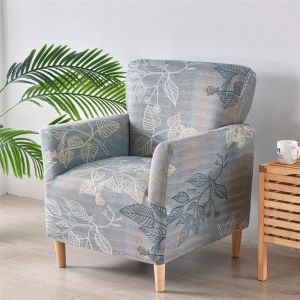 New Simple Style Club Chair Cover Elastic Soft Armchair Slipcovers Single Seat Sofa Covers for Home Study Room Bar Counter Hotel