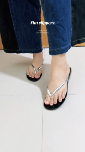 Womens flip-flops korean style flat flip-flops non-slip sole suitable outings comfortable fashionable casual wear