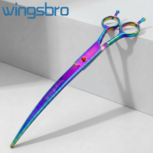 wingsbro 8.5“/7.5"/6.5" Curved dog grooming scissors Pet Curved Shear for Dogs and Cats pets Bending scissors,Can be used by both left and right hands