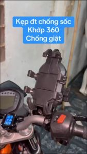 Giá đỡ điện thoại xoay chống sốc thế hệ mới cho xe máy xe điện