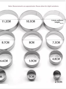 Jiaxun | Baking Round Cookie Cutter Cake Mould Stainless Steel