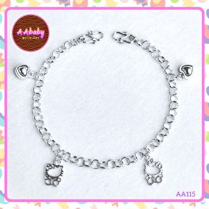 🌈AAbaby Galleries AA115 Original Baby Silver Anklet Bracelet Hello Kitty吉蒂猫 Rantai Kaki/Tangan/Gelang Bayi