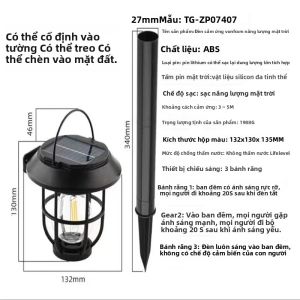 1/2 Chiếc Đèn Sàn Năng Lượng Mặt Trời Ngoài Trời 3IN1 Đèn LED Cảm Ứng Treo Tường Đèn Tungsten Treo Đèn Cho Sân Vườn Cảnh Quan Trang Trí Chất Liệu ABS IP65