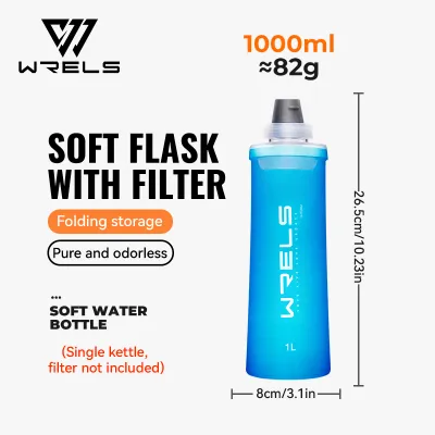 WRELS Soft Flask With Filter Outdoor Sports Emergency On Foot #SH26