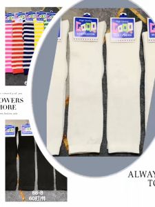 Women Long Sports Socks Cotton Plain Black/White for boys for students