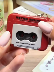 FR-C1326 Gantungan Kunci Rekaman Musik Box Mini Keychain Voice Tape Recorder Unik / Ganci Lucu