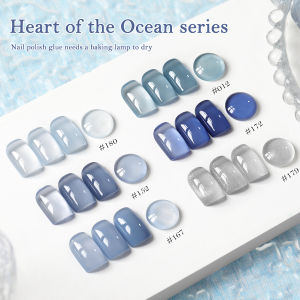 XEIJAYI Ocean Heart 6pcs/set--Deep Sea Blue meets Aurora Contain Translucent and Cat eye Versatile for Daily and Party Use