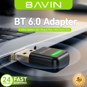 BAVIN O110 Nano Size OTG Adapter Bluetooth 6.0 Receiver & Transmitter Plug & Play for Mouse/Keyboard/Headphone/Speaker