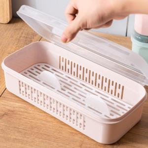Hộp Đựng Thìa Nhà Bếp Bằng Nhựa Có Nắp Ngăn Thoát Nước Đựng Thìa Và Thìa Giá Để Đồ Ăn Giá Để Thìa Giá Để Đồ Ăn