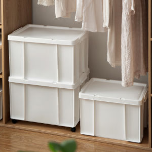GUANGMANZHI | Large Thickened Closet Storage Box Wheeled Lid